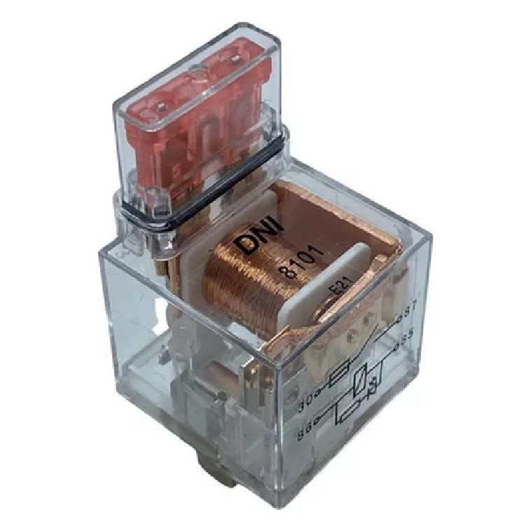 Relê Auxiliar 12V 4 Terminais LED Vermelho - DNI - 8101