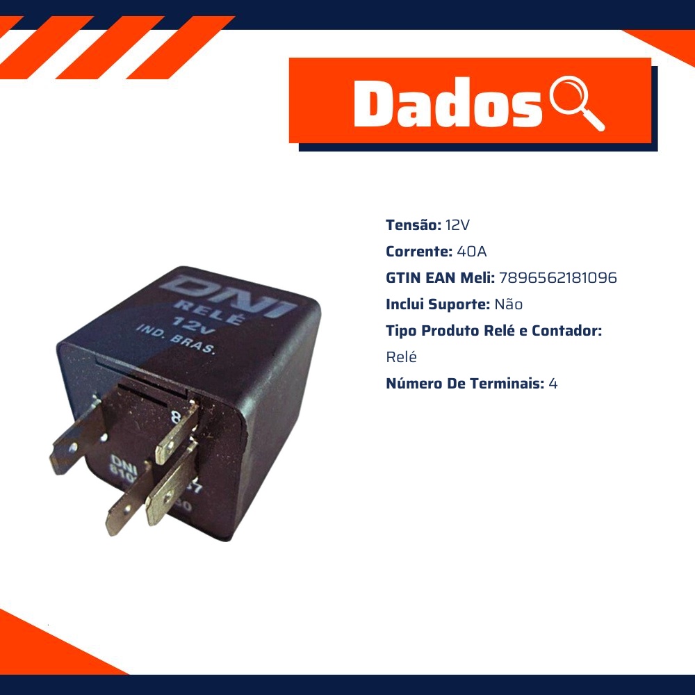 Relê Bomba Combustível 12V - DNI - 8109