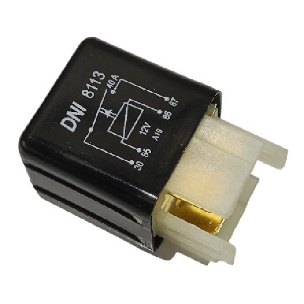 Relê Auxiliar 12V 4 Conexões Plástico - DNI - 8113
