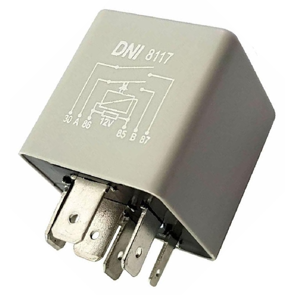 Relê 12V 6 Terminais Branco - DNI - 8117