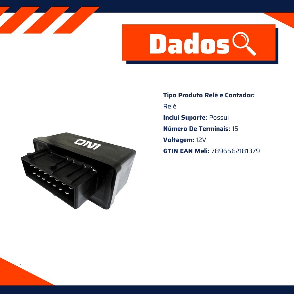 Relé Bomba Limpador de Para-Brisa 12V 15 Terminais para Fiat Linea e Punto - DNI - DNI 8137
