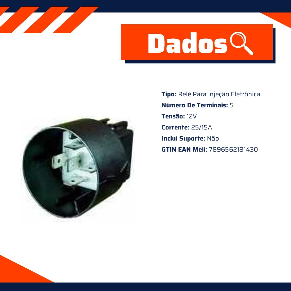 Relê Injeção Eletrônica 12V - DNI - 8143