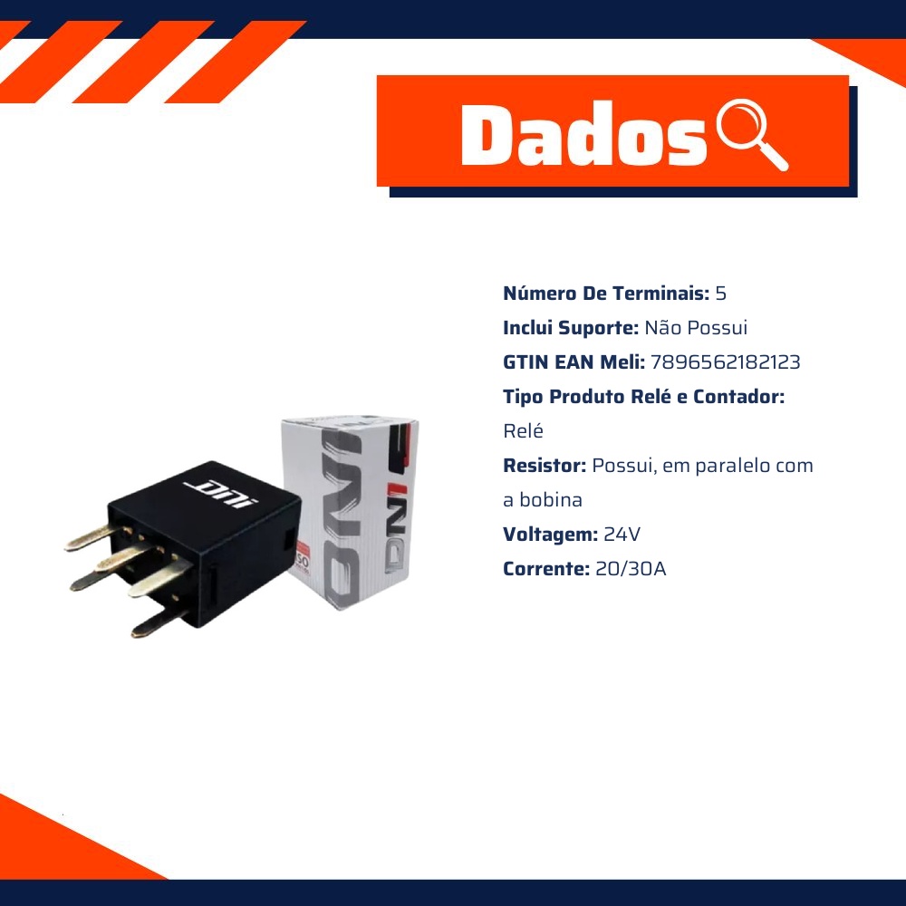 Relê Auxiliar 24V - DNI - 8212