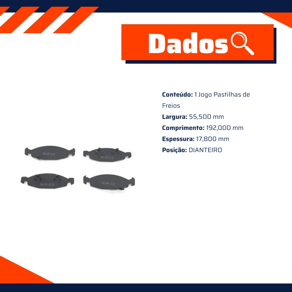 Pastilha de Freio Dianteira para Jeep Cherokee e Grand Cherokee - ECOPADS - ECO1220
