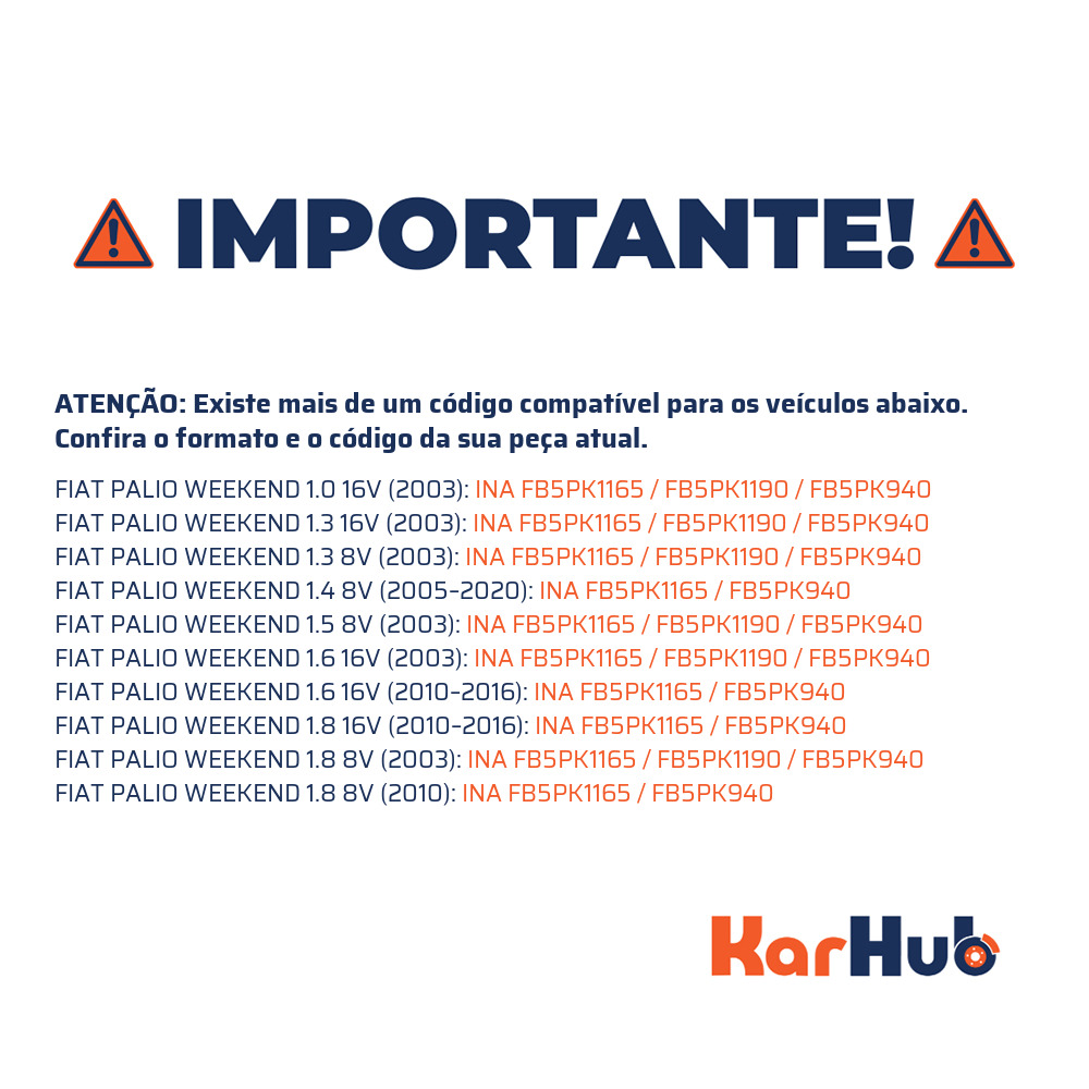 Correia de Acessórios FEAD 1165mm - INA - FB5PK1165