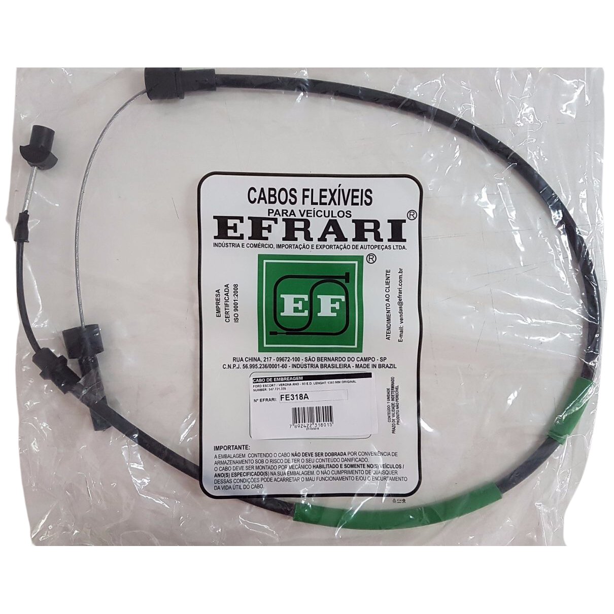 Cabo de Comando da Embreagem para Ford Escort e Verona - Efrari - FE318A
