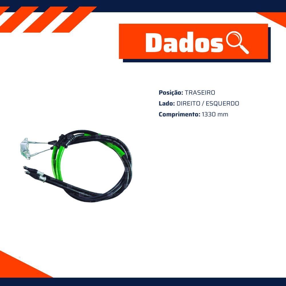 Cabo Comando do Freio de Mão Traseiro para Chevrolet Vectra e Vectra GT - Efrari - GM256S