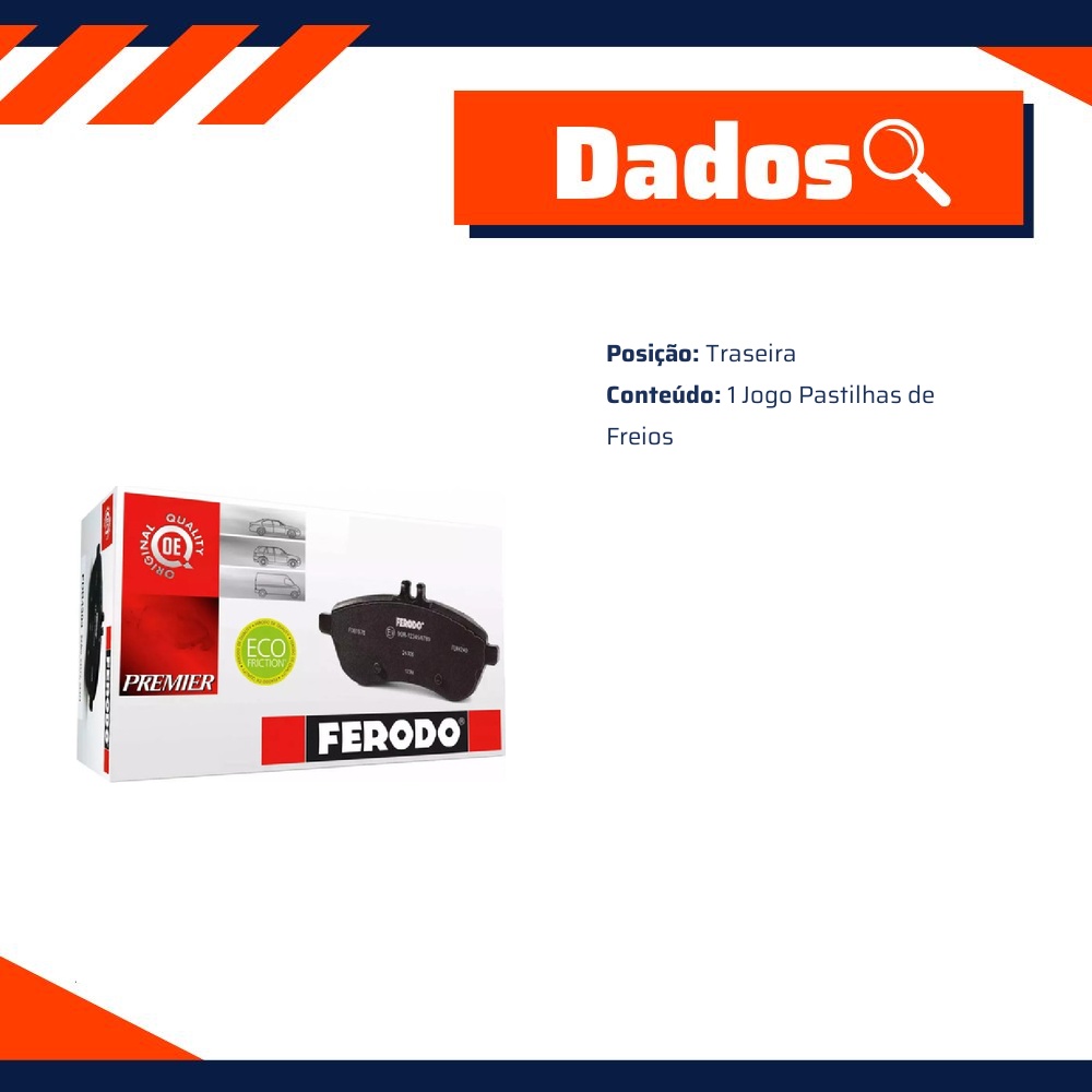 Jogo Pastilha de Freio Traseira - FERODO - HQF-2355C