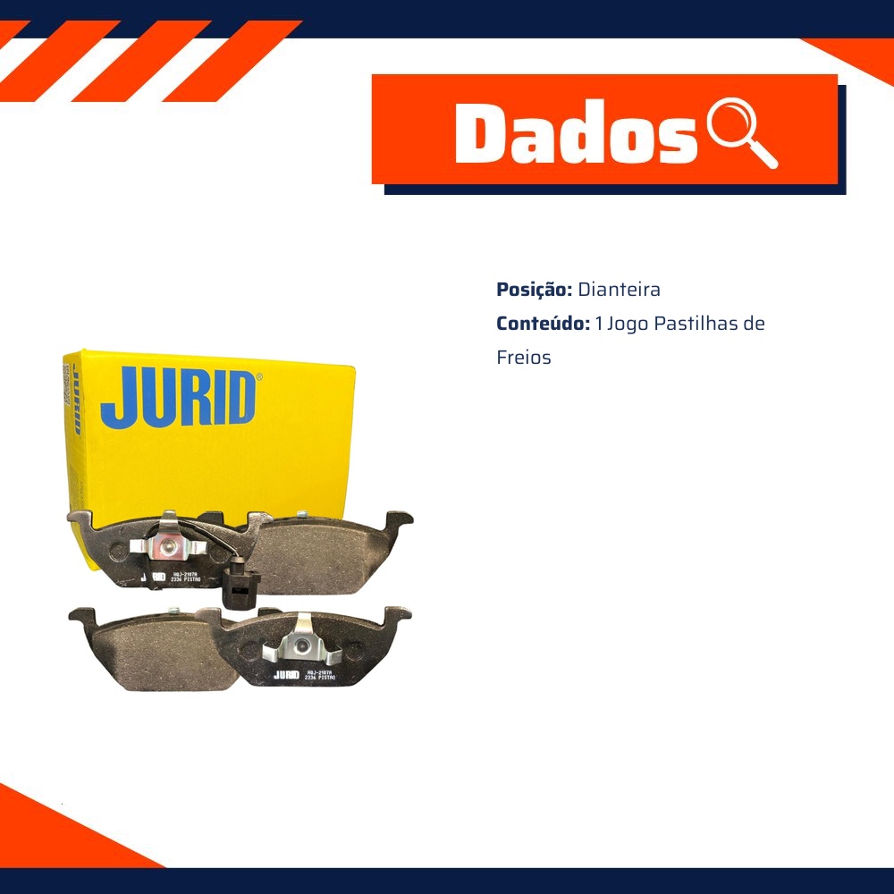 Jogo Pastilha de Freio Dianteira - JURID - HQJ-2107A