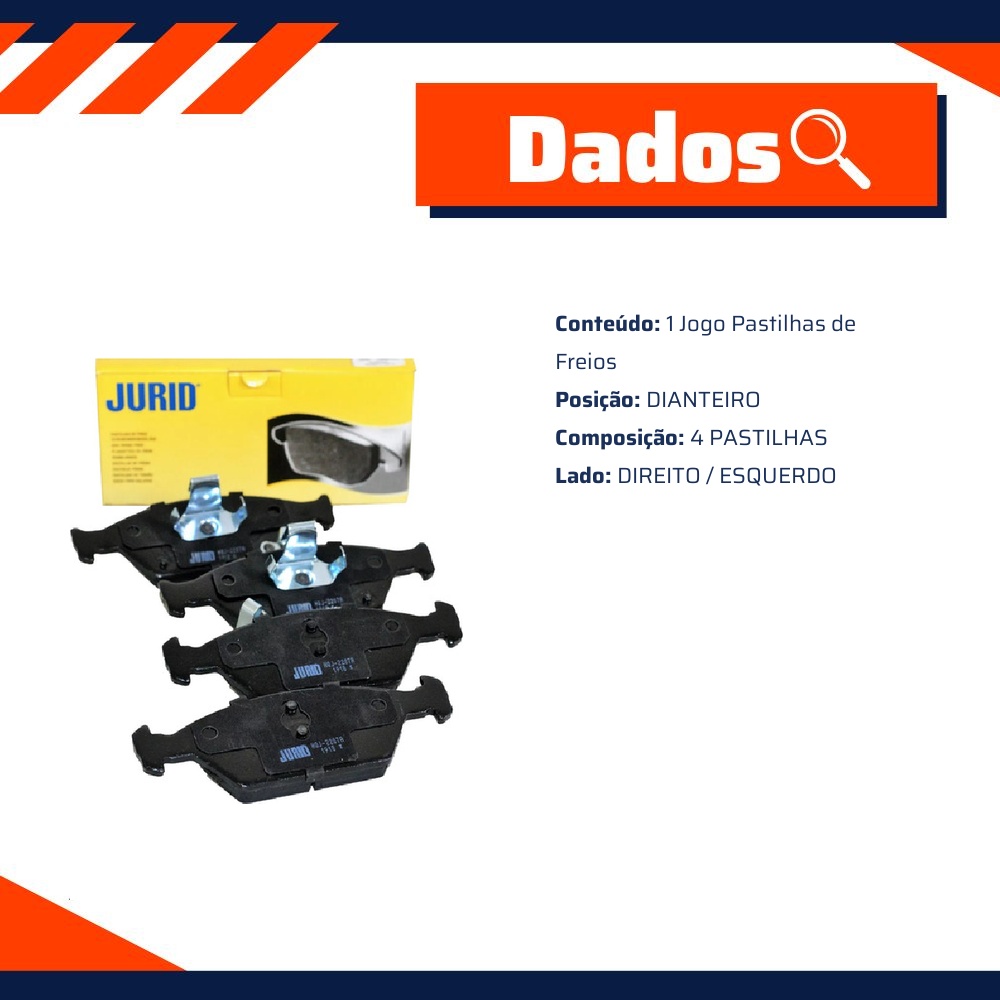 Jogo Pastilhas de Freio Dianteira - JURID - HQJ-2207A