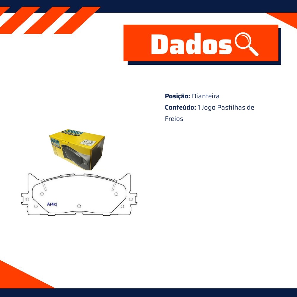 Pastilha de Freio Dianteira para Toyota Camry - Jurid - HQJ-2276