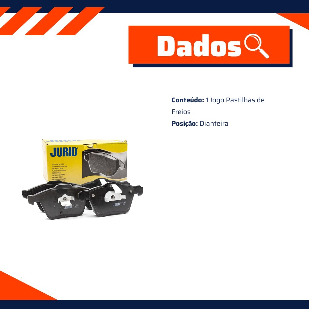 Pastilha de Freio Dianteira para Volvo XC90 - Jurid - HQJ-2436