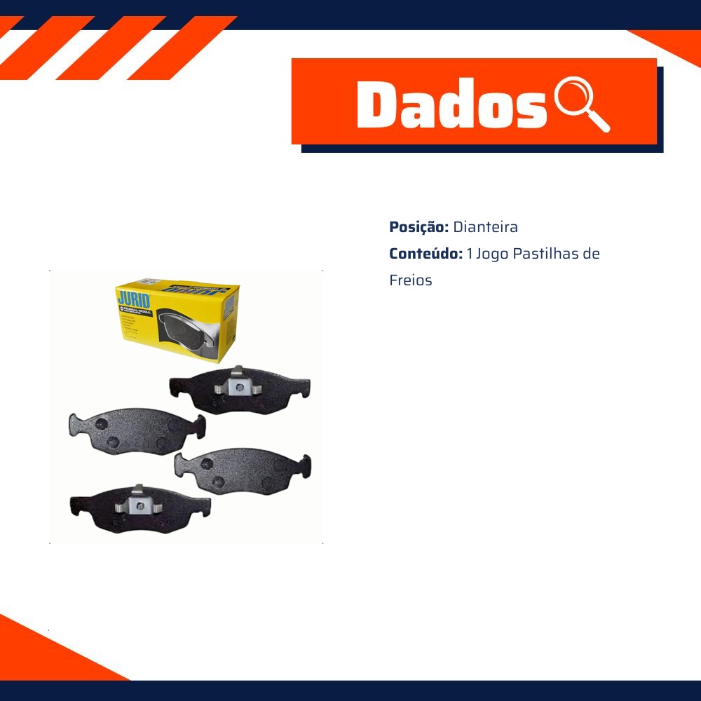 Pastilha de Freio Dianteira para Fiat Strada - Jurid - HQJ-3012PA