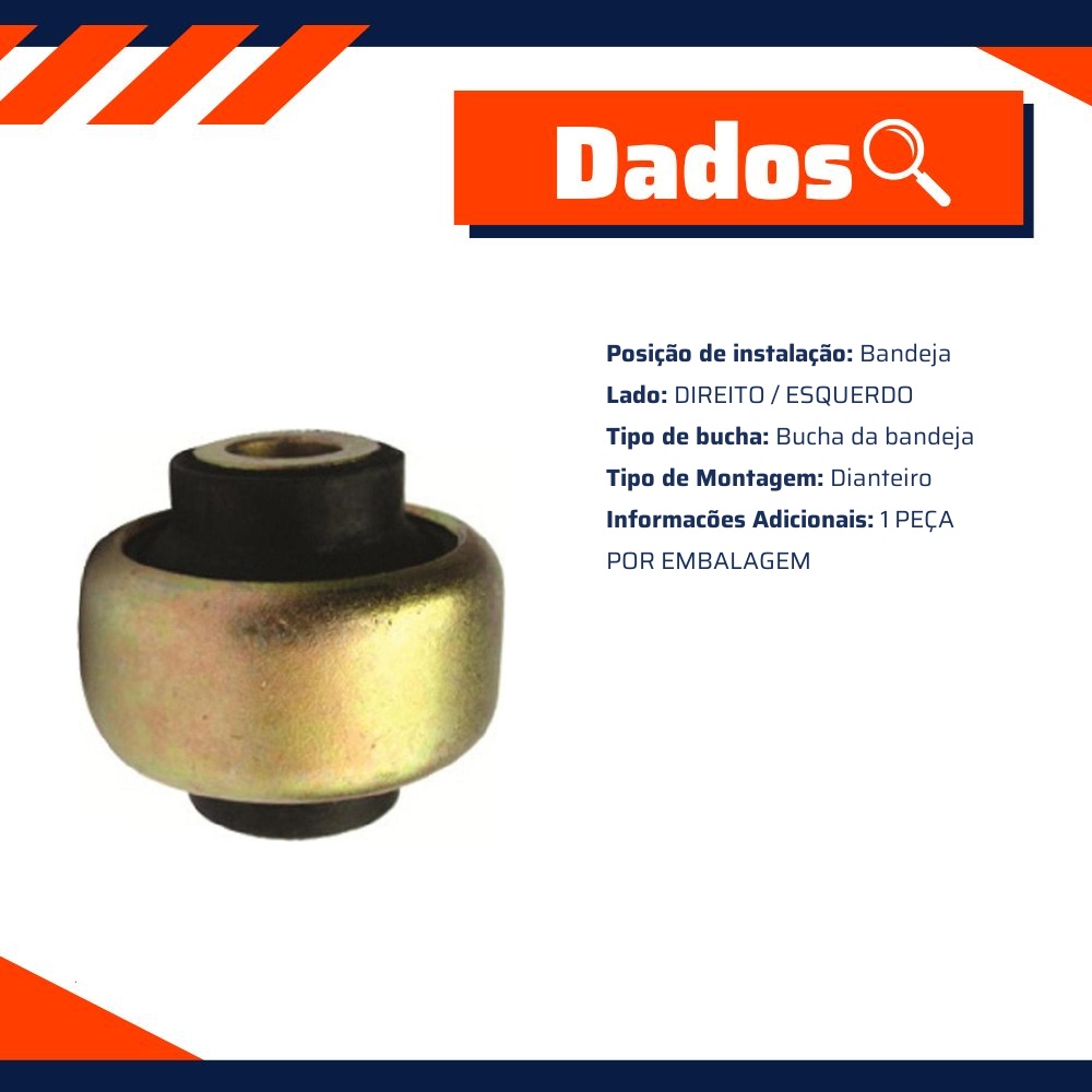 Bucha da Bandeja Dianteira - Mobensani - MB 9173