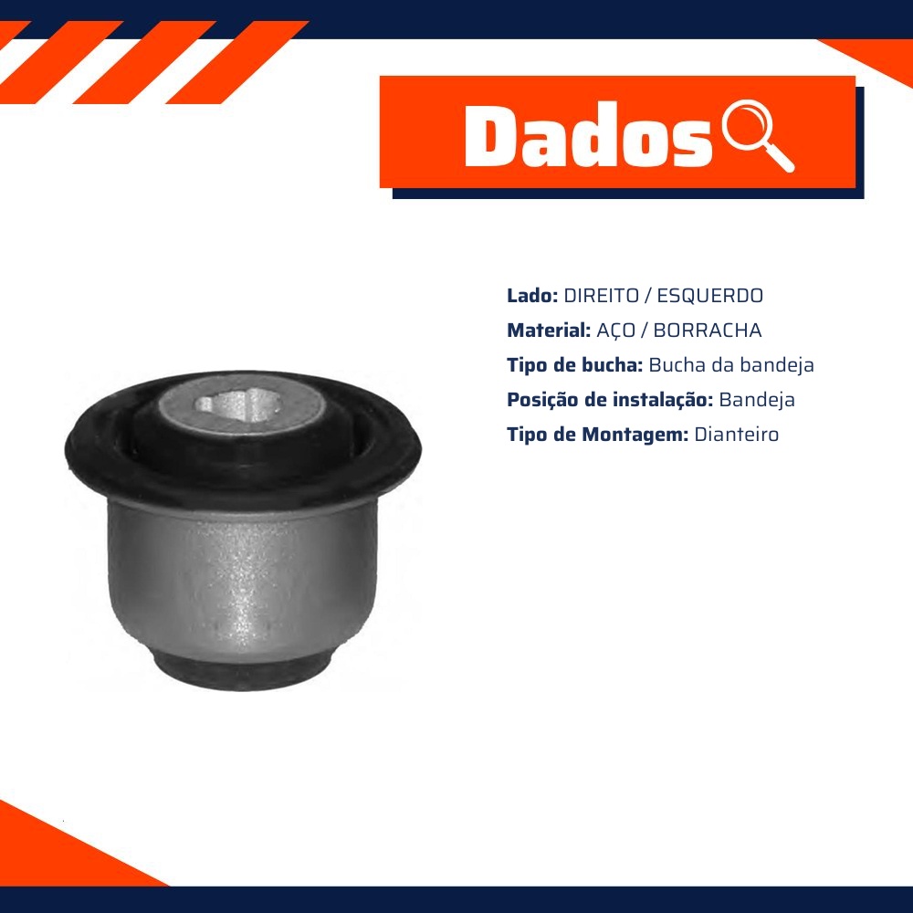 Bucha da Bandeja Dianteira - Mobensani - MB 9195