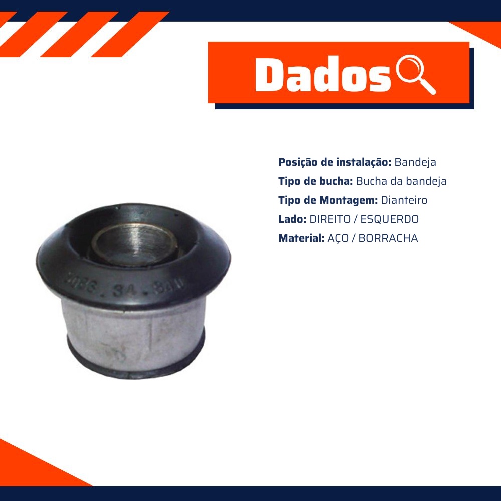 Bucha da Bandeja Dianteira - Mobensani - MB803
