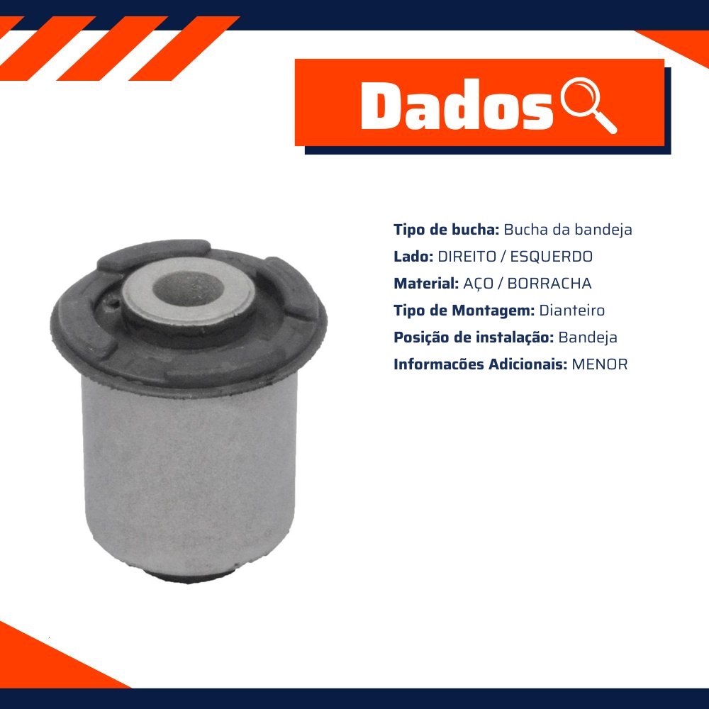 Bucha da Bandeja Dianteira Menor - Mobensani - MB9283