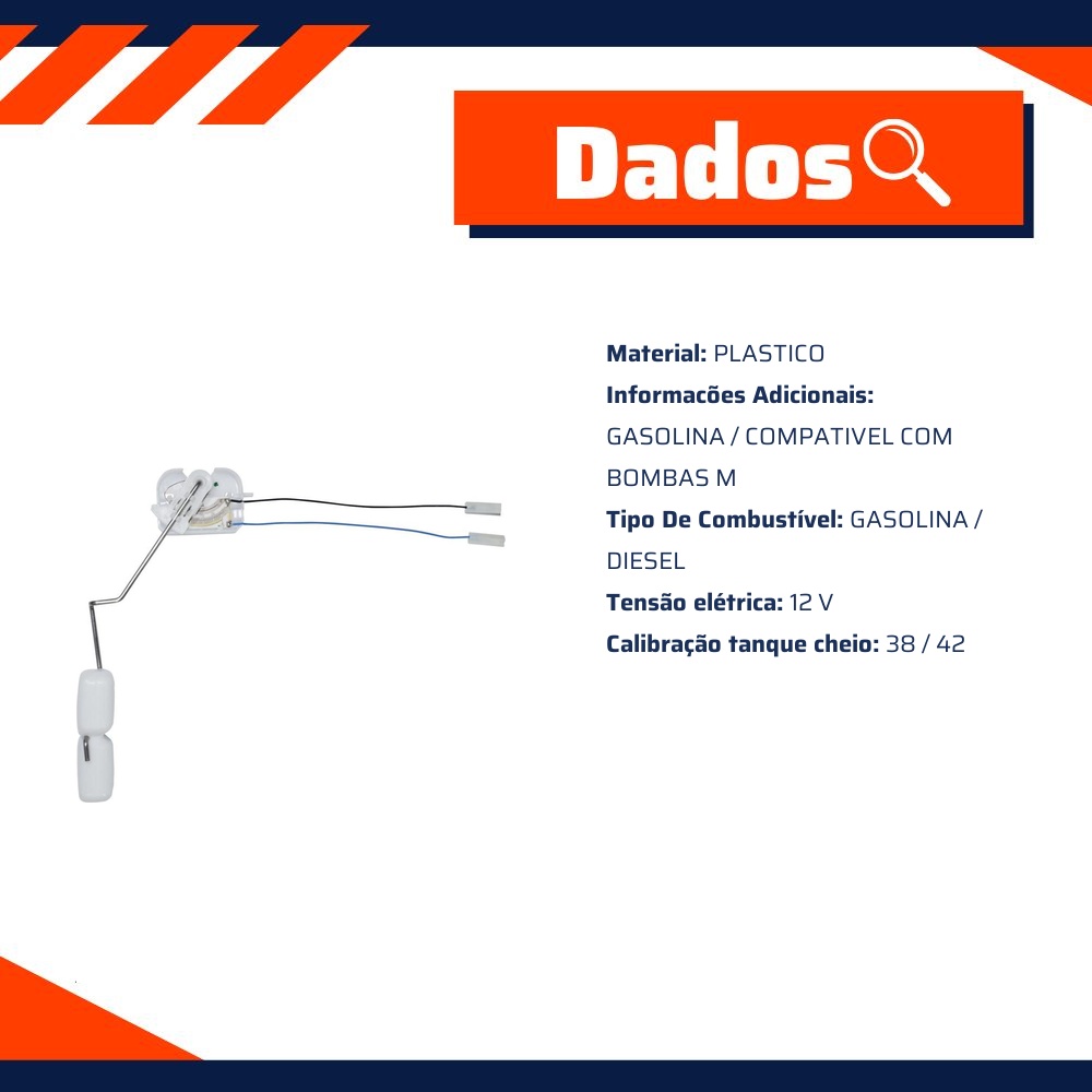 Sensor de Nível de Combustível Gasolina - TSA - T-010006