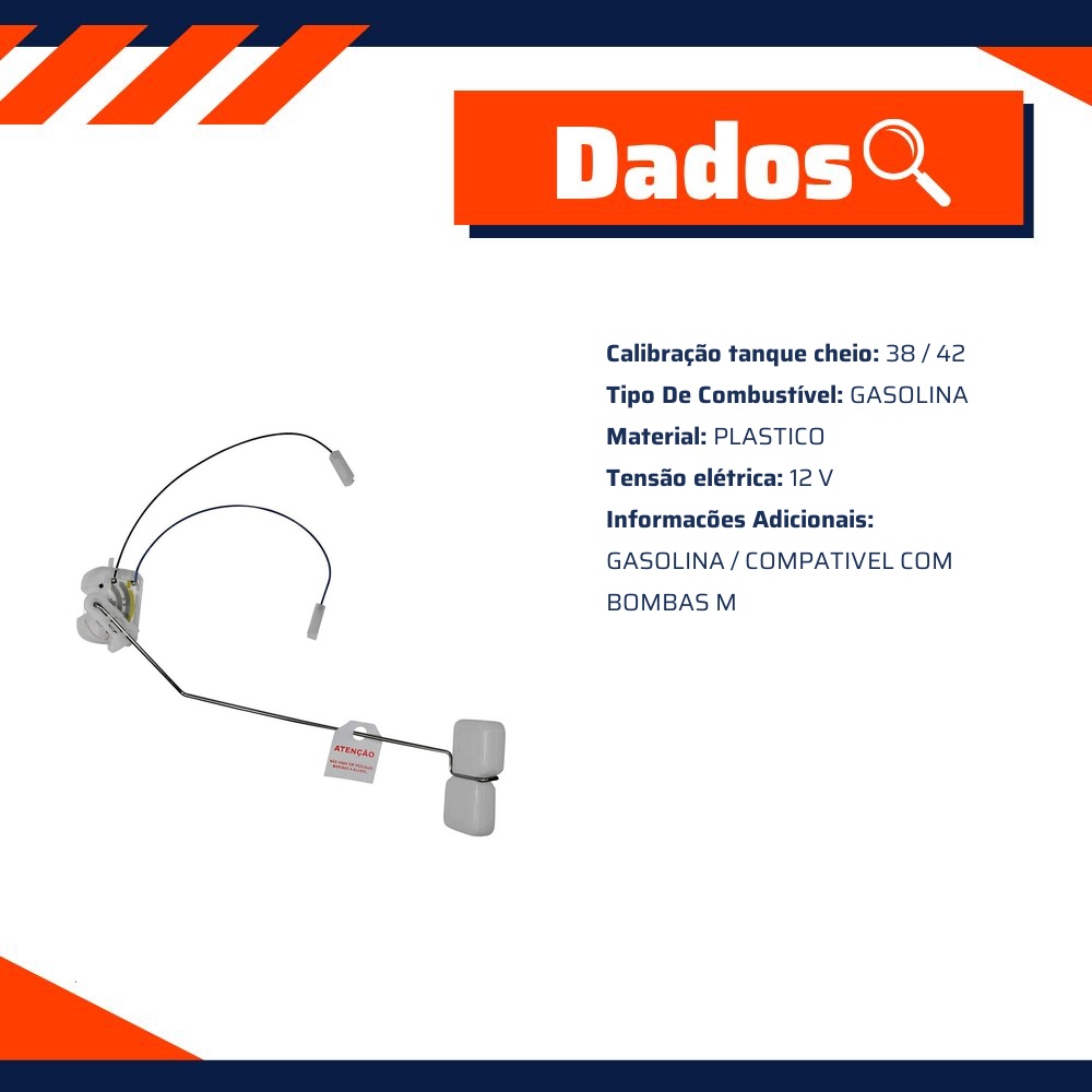 Sensor de Nível de Combustível Gasolina para Volkswagen Quantum e Santana - TSA - T-010009