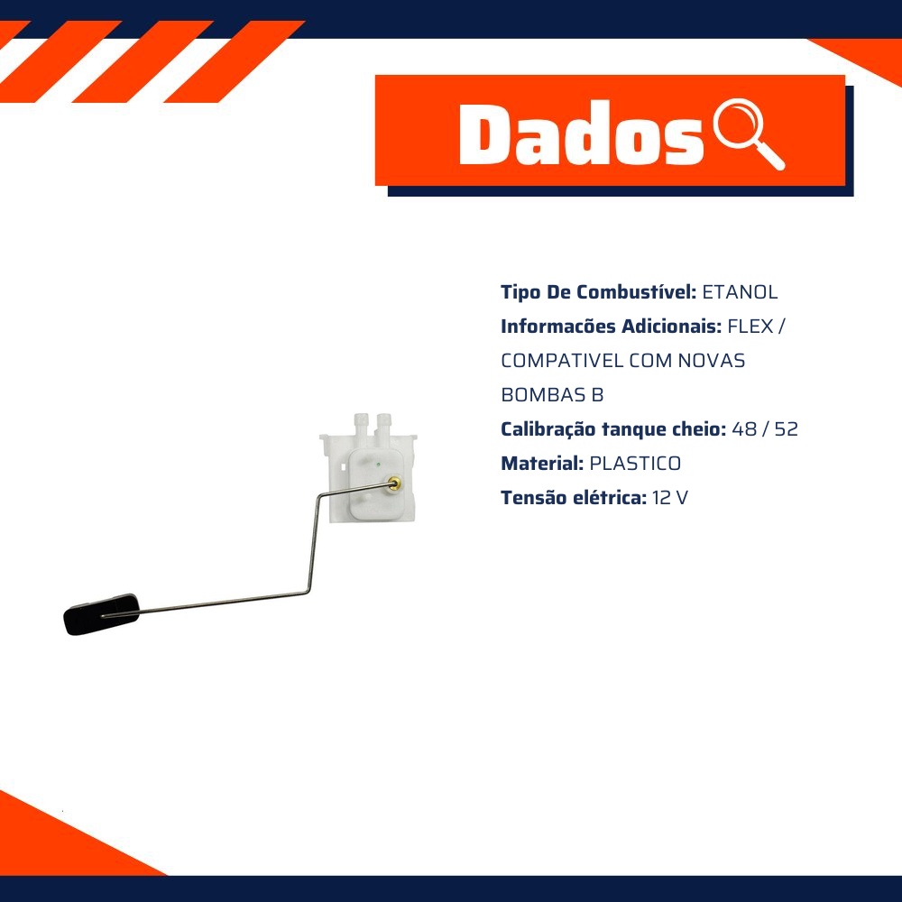 Sensor de Nível de Combustível Flex para Citroen C3 - TSA - T-010215