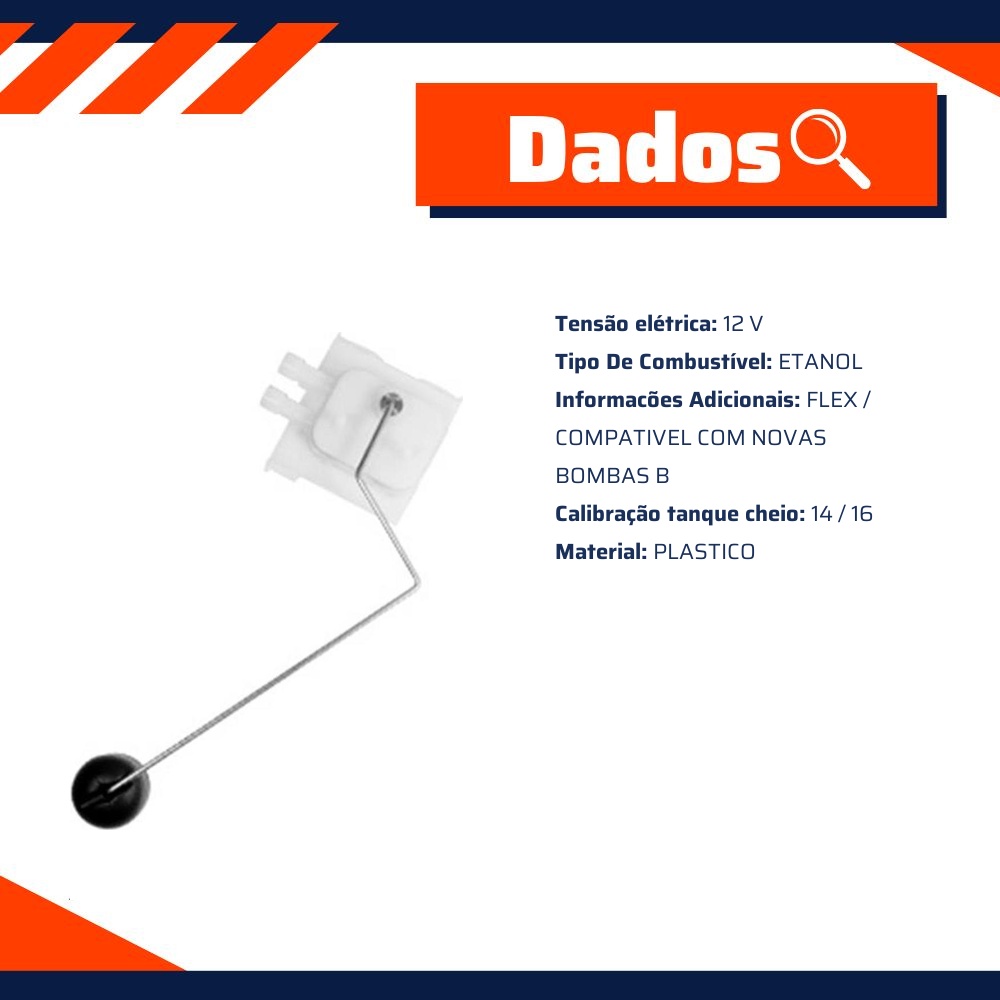 Sensor de Nível de Combustível Flex para Toyota Hilux - TSA - T-010240