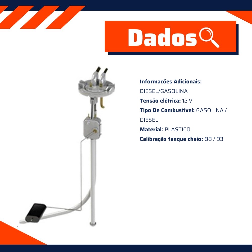 Sensor de Nível de Combustível Gasolina - TSA - T-090006