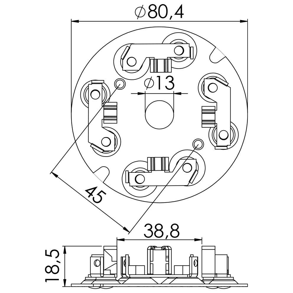 Porta Escovas para Motor de Partida com 4 Escovas - Unifap - 1.107/4
