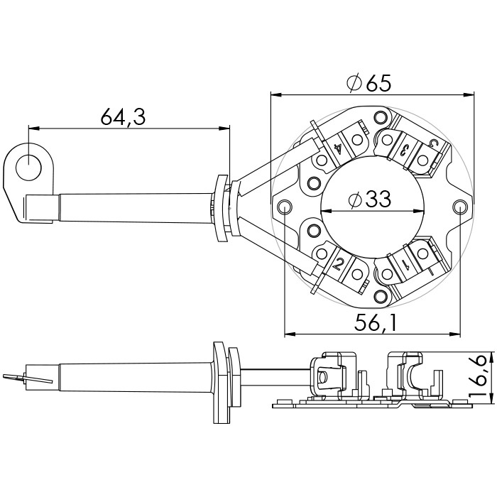 Porta Escovas para Motor de Partida com 4 Escovas - Unifap - 1.135/4