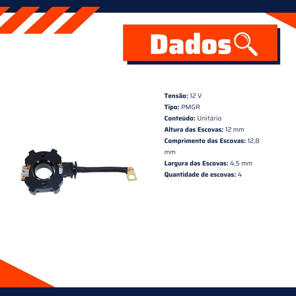 Porta Escovas para Motor de Partida com 4 Escovas - Unifap - 1.178/4