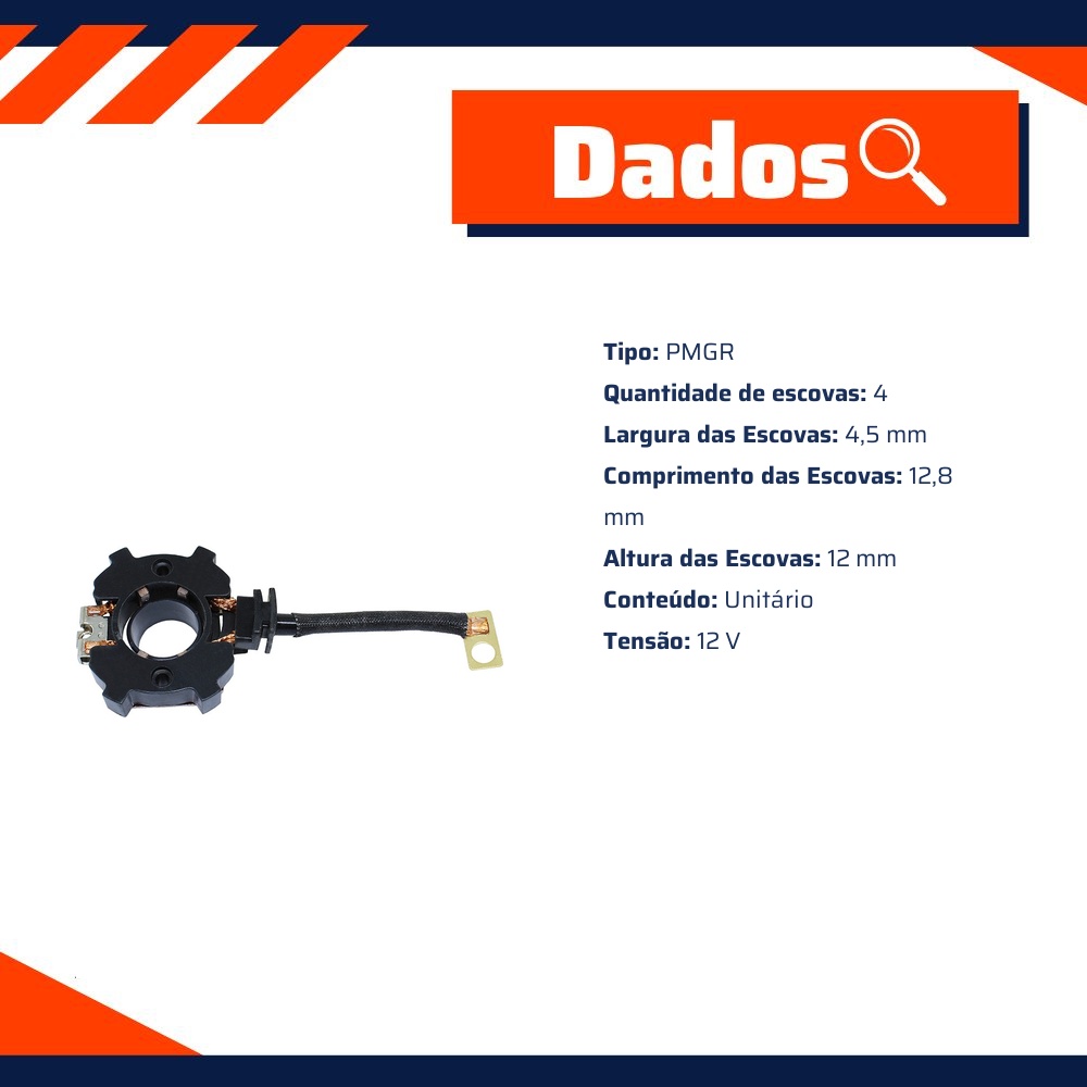 Porta Escovas para Motor de Partida com 4 Escovas - Unifap - 1.179/4