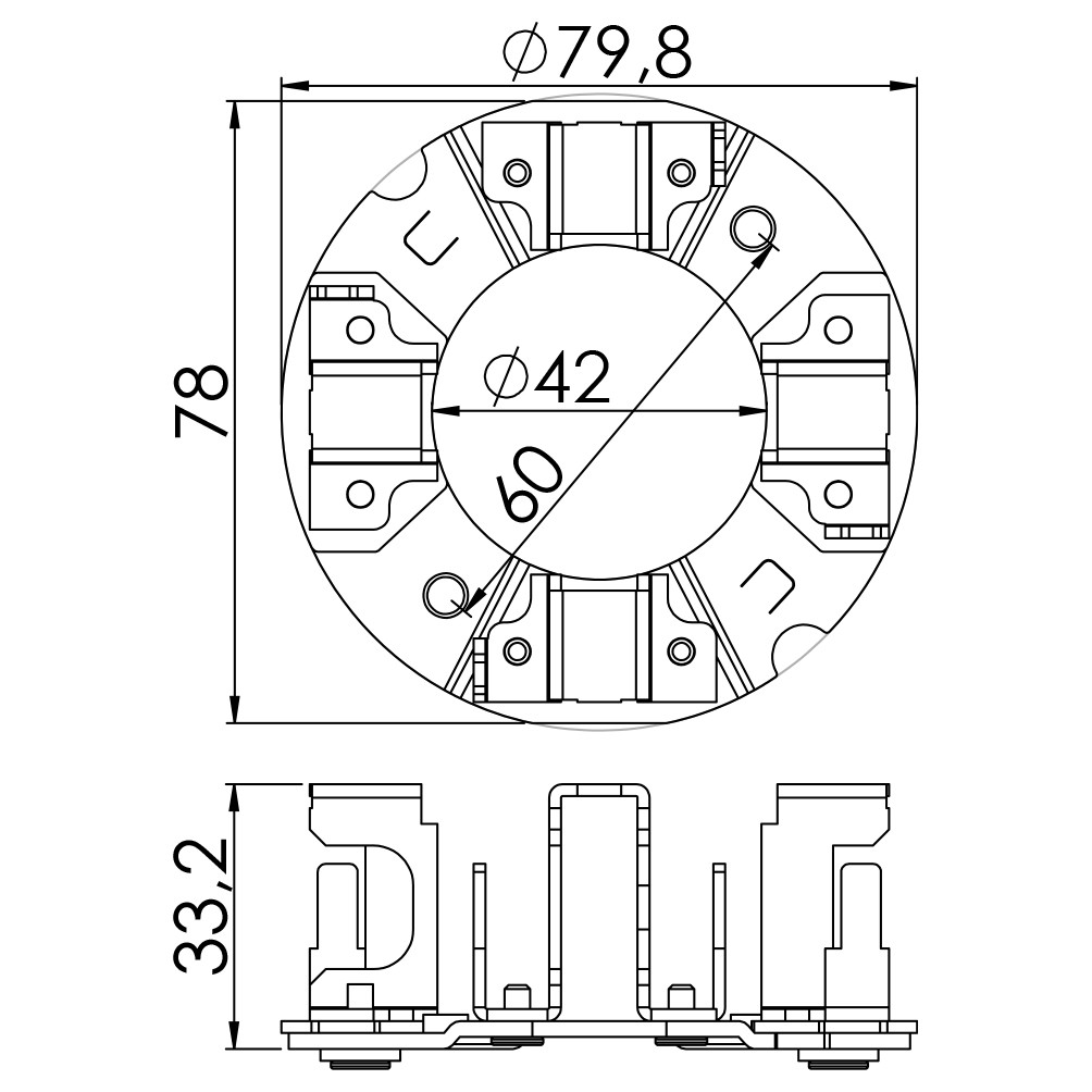 Porta Escovas para Motor de Partida com 4 Escovas - Unifap - 1.190/4