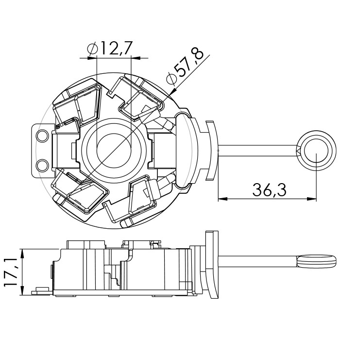 Porta Escovas para Motor de Partida com 4 Escovas - Unifap - 1.242/4