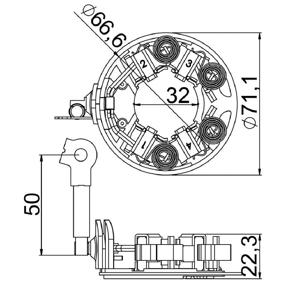 Porta Escovas para Motor de Partida com 4 Escovas para Hyundai IX35 e KIA Soul - Unifap - 1.356/4