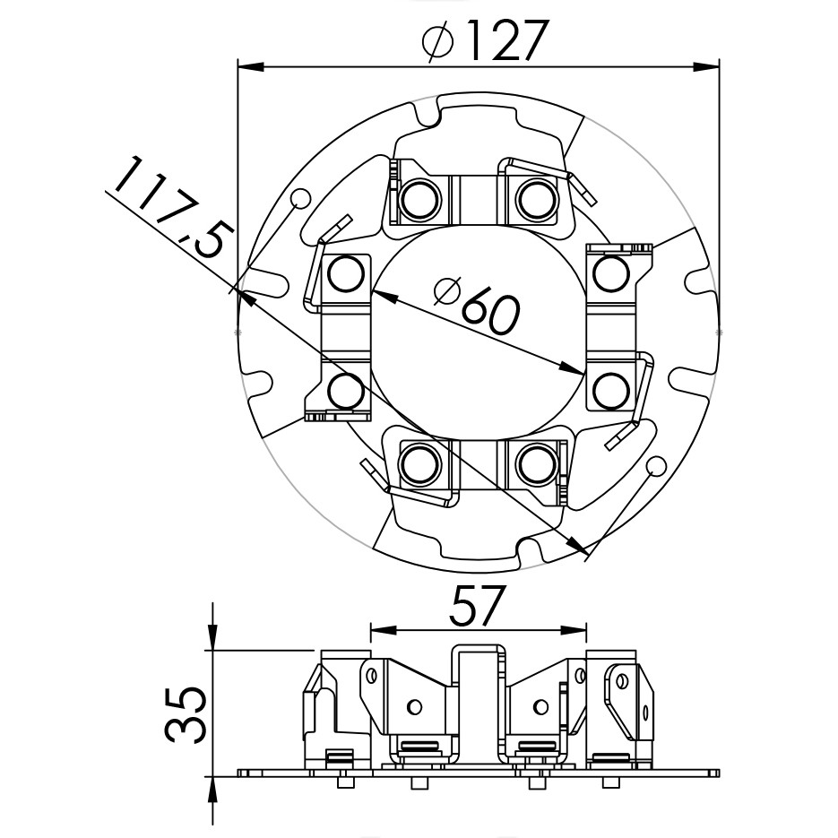 Porta Escovas para Motor de Partida com 4 Escovas - Unifap - 1.184/4