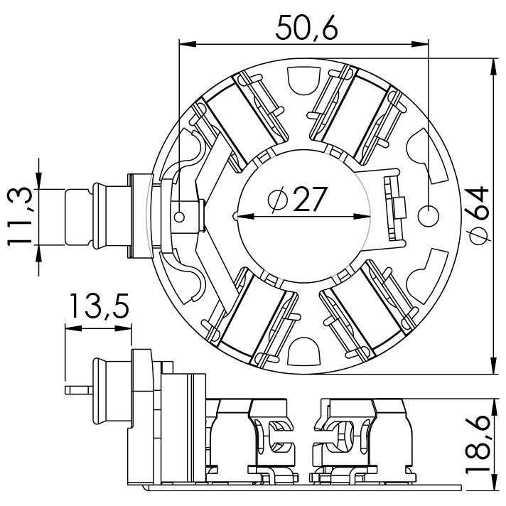 Porta Escovas para Motor de Partida com 4 Escovas - Unifap - 1.249/4