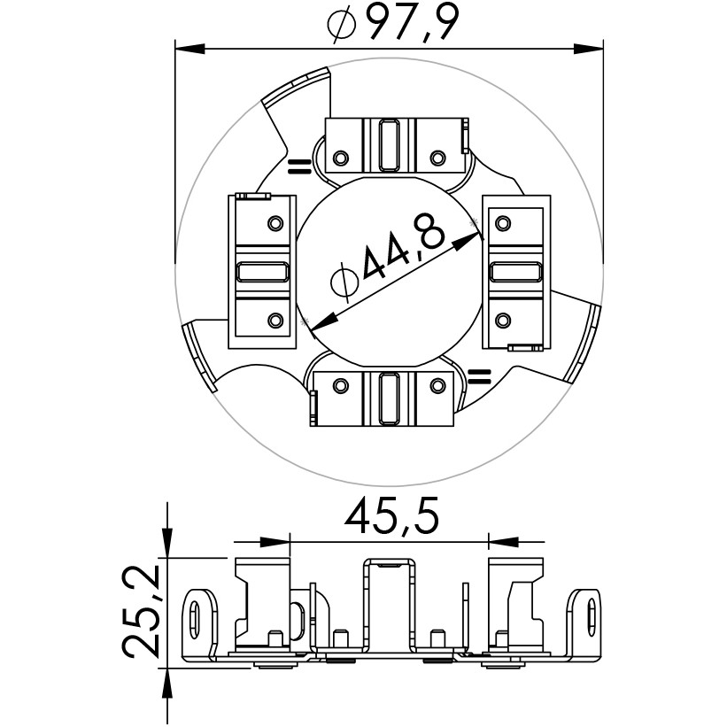 Porta Escovas para Motor de Partida com 4 Escovas - Unifap - 1.102/4