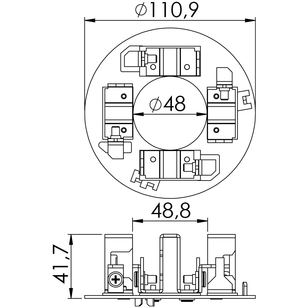 Porta Escovas para Motor de Partida com 4 Escovas - Unifap - 1.106/4