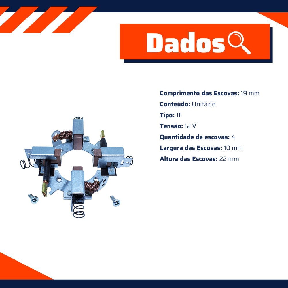 Porta Escovas para Motor de Partida com 4 Escovas - Unifap - 1.105/4