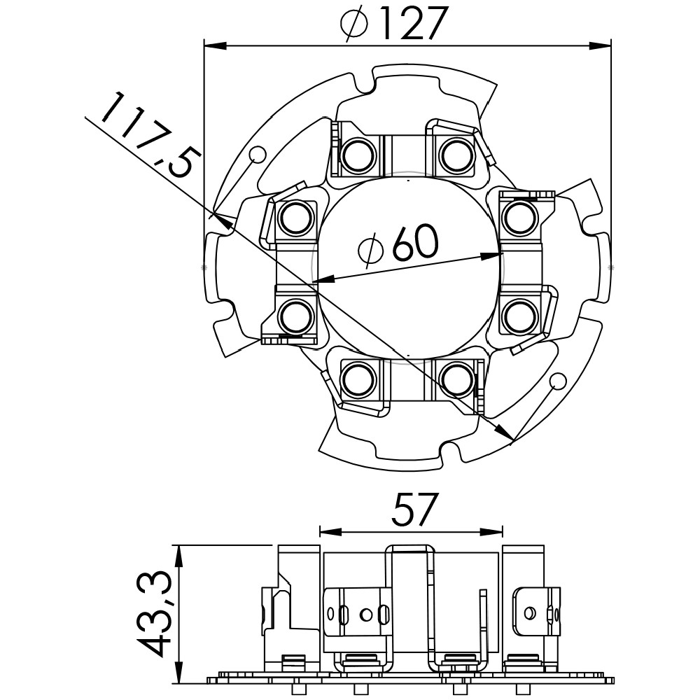 Porta Escovas para Motor de Partida com 4 Escovas para International 9200 - Unifap - 1.122/4
