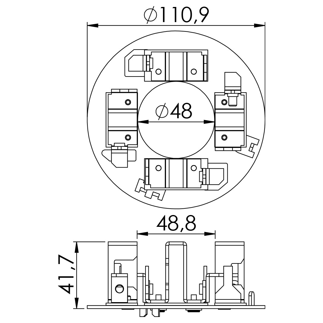 Porta Escovas para Motor de Partida com 4 Escovas - Unifap - 1.136/4