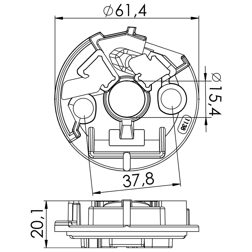 Porta Escovas para Motor de Partida com 2 Escovas - Unifap - 1.138/2
