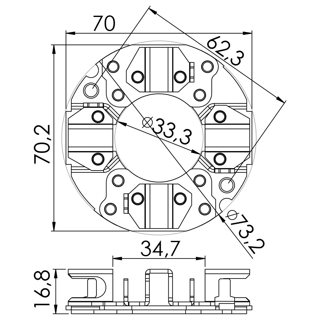 Porta Escovas para Motor de Partida com 4 Escovas - Unifap - 1.142/4