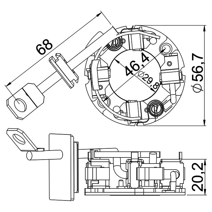Porta Escovas para Motor de Partida com 4 Escovas - Unifap - 1.149/4