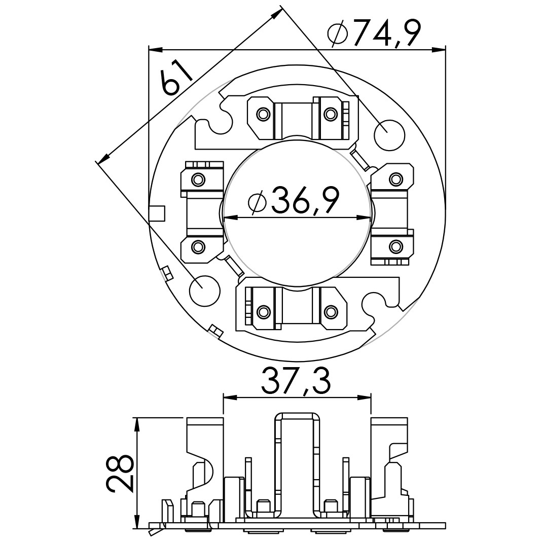 Porta Escovas para Motor de Partida com 4 Escovas para KIA Besta - Unifap - 1.154/4