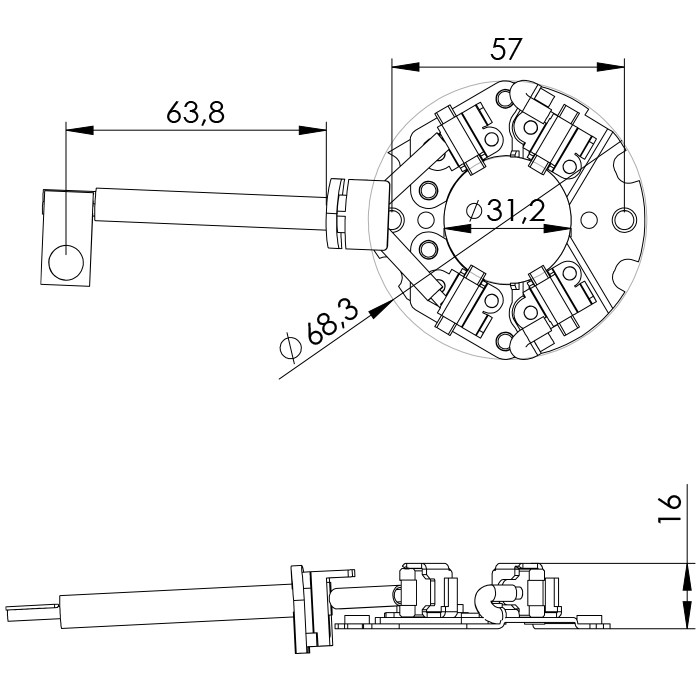 Porta Escovas para Motor de Partida com 4 Escovas - Unifap - 1.156/4