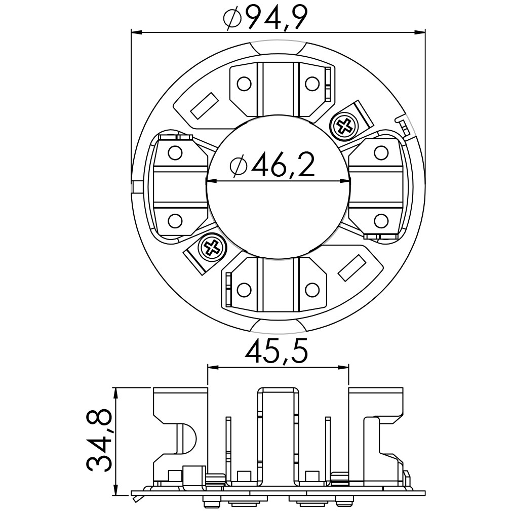 Porta Escovas para Motor de Partida com 4 Escovas - Unifap - 1.170/4