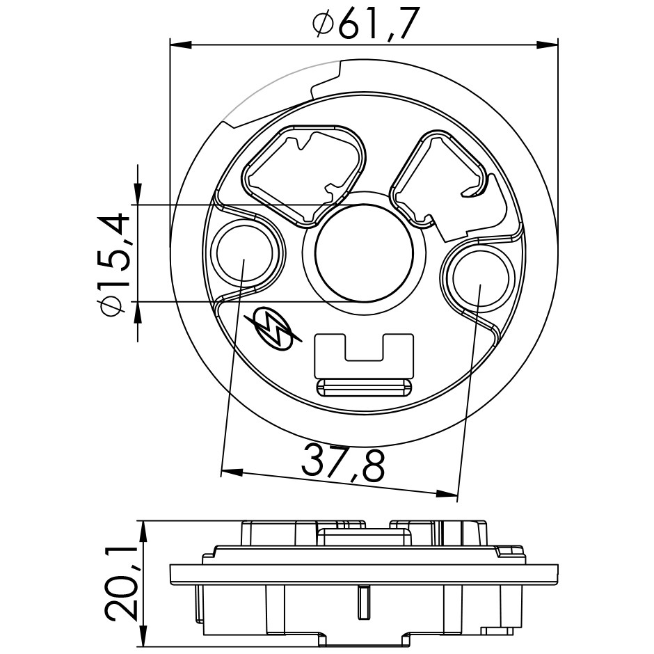 Porta Escovas para Motor de Partida com 2 Escovas - Unifap - 1.172/2