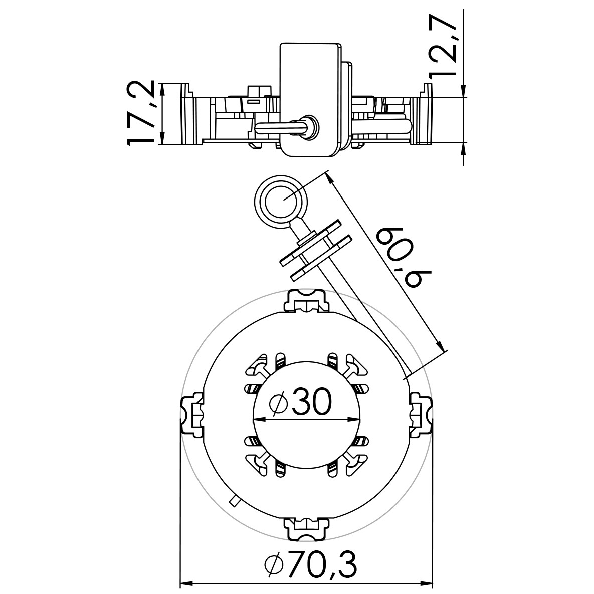 Porta Escovas para Motor de Partida com 3 Escovas - Unifap - 1.173/3