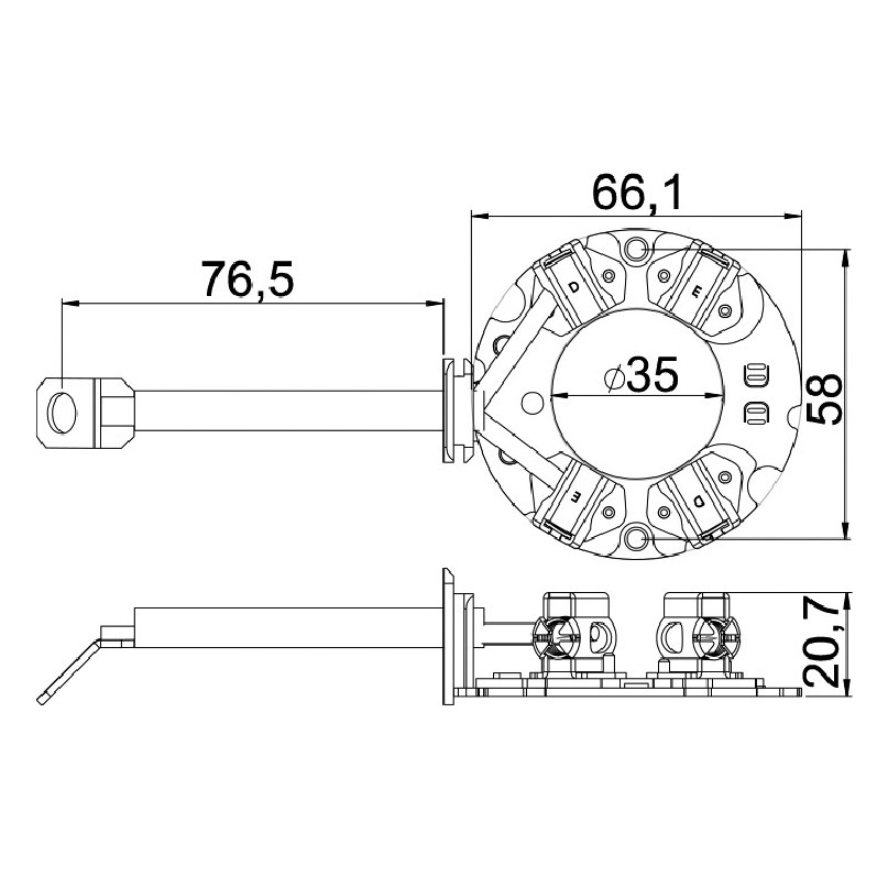 Porta Escovas para Motor de Partida com 4 Escovas - Unifap - 1.193/4