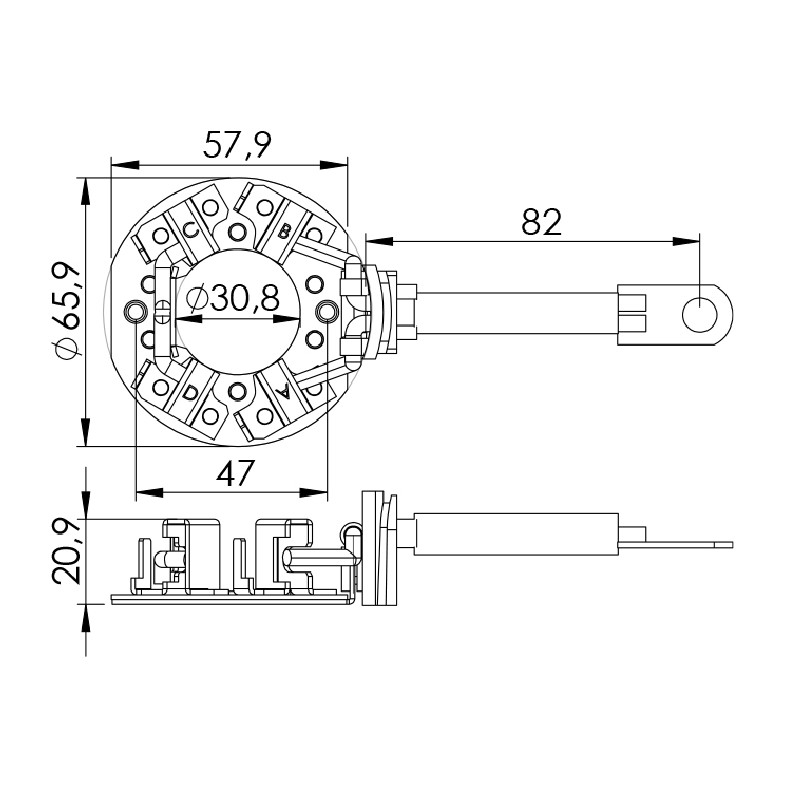 Porta Escovas para Motor de Partida com 4 Escovas para Honda Accord e Civic - Unifap - 1.199/4